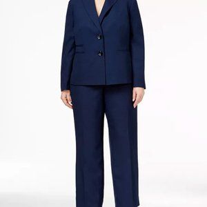 Le Suit Navy Pantsuit, Size 20W